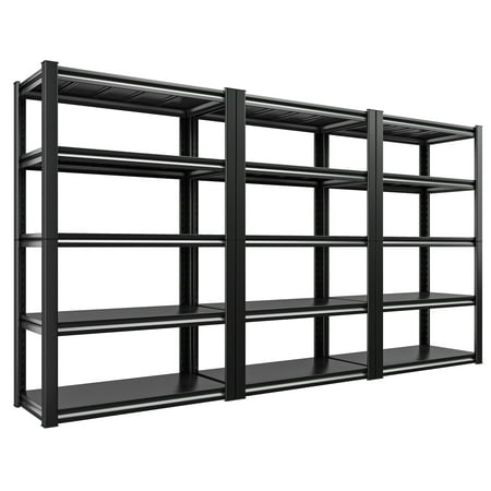

Raybee 3 Pack 72 H x 31.5 W Heavy Duty Storage Rack 5 Tier Shelf Boltless Metal Shelving Unit with Adjustable Shelves Metal Racks Garage Storage Shelves Max Load 2010lbs Black