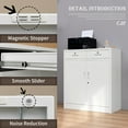 thumbnail image 5 of Metal Storage Cabinet, Locking Storage Cabinet with Doors and 2 Drawers, Metal Cabinets for Office/Home/Garage 36.2" H x 31.5" W x 15.7" D (White), 5 of 7