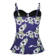 thumbnail image 4 of Hilor Womens 50's Retro Ruched Tankini Tops Ruffle Hem Swimsuit Tops Plus Size Swimwear Tops, 4 of 5