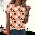 thumbnail image 2 of Akiihool Womens Fall Clothes Halloween Shirts for Women Halloween Teacher Shirts Ghost Shirt Fall Retro Vintage Oversized T-Shirt (Pink,5XL), 2 of 9