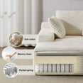 thumbnail image 4 of Oversized Chaise Lounge Sofa Chair, Comfy Cloud Sofa Bed, Sleeper Couch with Throw Pillows or Living Room, White, 4 of 6