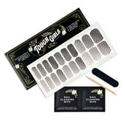 TOUGH GIRLS | Nail Polish Strips | 20 Stylish Strips | Brighter, Thicker, Tougher | Includes Cuticle Stick, Nail File, Nail Wipes (Black Wavy Strips)