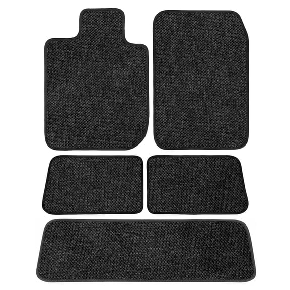 GGBAILEY Ford Explorer Charcoal All-Weather Textile™ Carpet Car Mats, Custom Fit for 2015, 2016, 2017, 2018, 2019 - Driver, Passenger, 2nd & 3rd Row (5 Piece)