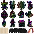 thumbnail image 4 of Árbol de Navidad con muñeco de nieve, papel para raspar, marcador de bricolaje, decoración creativa para niños, pintura para raspar de Halloween, 4 of 6