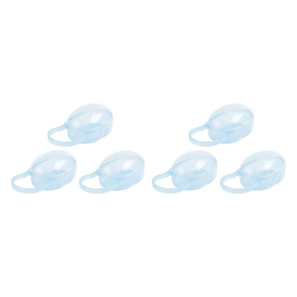 Naiovety 3x caja de almacenamiento de chupetes, la mejor opción para bebés, fácil de limpiar, conveniente para viajar, estuche para pezones azul 2Conjunto