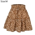 thumbnail image 2 of Women's Summer High Waist Ruffle Skirt Print Swing Beach Mini Skirt, 2 of 6