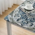 thumbnail image 4 of WERPE Bohemian Teal Mandala Table Cover, Square Tablecloth, Wrinkle Resistant, Oil Resistant, Washable white, 4 of 7