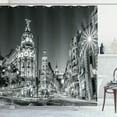 thumbnail image 1 of Ambesonne Black and White Shower Curtain, Madrid at Night, 69"Wx75"L, Black White Grey, 1 of 3
