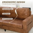 thumbnail image 4 of AECOJOY 79" Faux Leather Sofa 3 Seater Couch Loveseat Living Room Furniture for Appartment& Office in Brown, 4 of 7