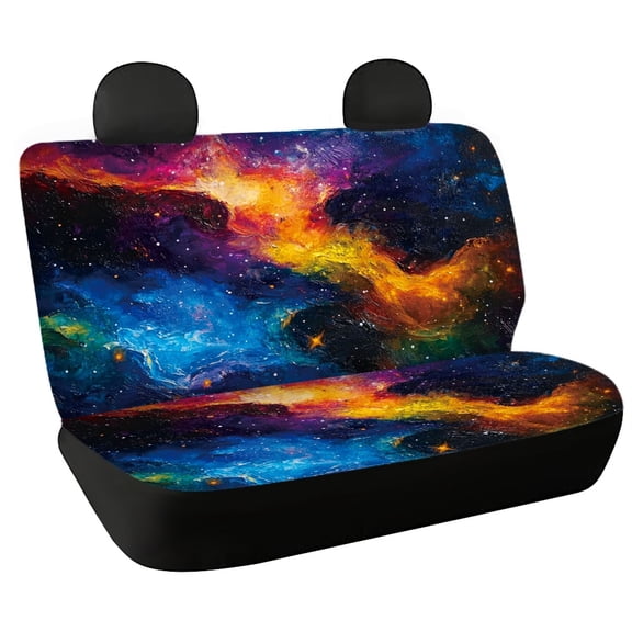 POLERO Galaxy Starry Sky Print Wear Resistant Car Seat Covers for Car Interior Auto Interior, Non-Slip Seat Covers Sets Stretch Car Back Seat Covers