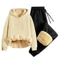 thumbnail image 2 of PNTUTB Men's Fleece-lined Hoodie Sweatshirts Pullover Thick Thermal Long Sleeve Solid Color Sweatsuit Set, 2 of 5