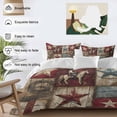 thumbnail image 3 of Cal King 4 Piece Bedding Set Farmhouse Western Cowboy Vintage Wood Soft Breathable Duvet Cover and Pillowcase,Rustic Stars Horse Duvet Cover Set Washable Bed Sheets for Bedroom Dormitory Guest Room, 3 of 9