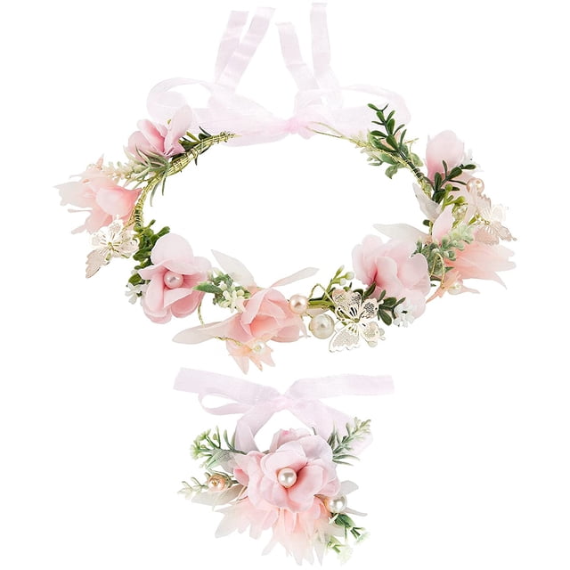 Corona de flores, diadema con corona de flores, diademas de flores, tocados, bandas para el cabello, guirnalda floral, para mujeres y niñas, para festivales, fiestas, bodas, playa