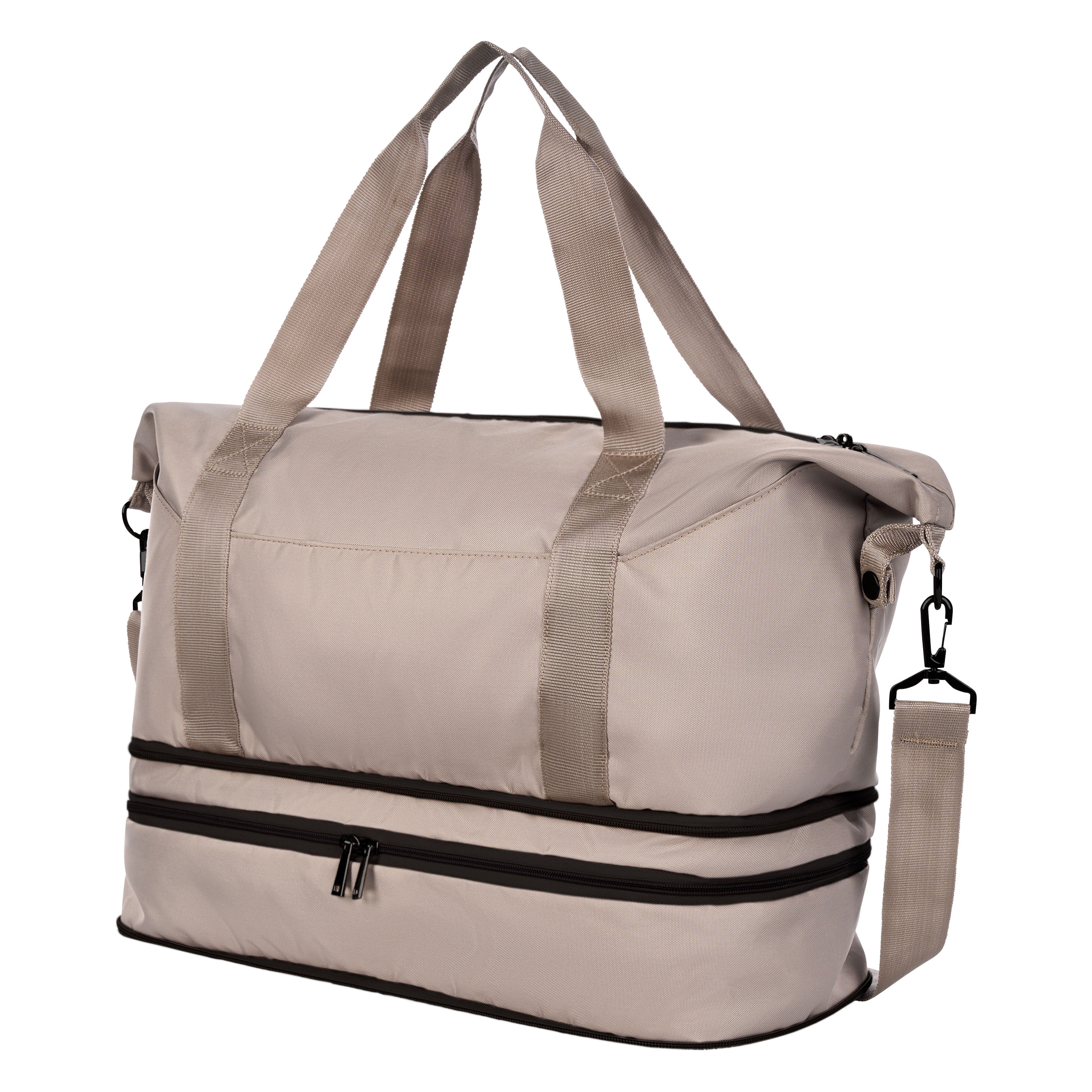 Protege 3-Piece Hardside Travel Set with Carry On + Medium Checked Spinner Luggage & Weekender Duffel, Taupe Splash