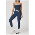 thumbnail image 2 of PISONIC Womens Workout Sets Two Piece Spaghetti Straps Tank Top Matching High Waist Leggings Gym Work Out Outfits with Pockets, 2 of 5