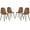 Brown, variant on Set of 4 High - Back Dining Chairs with Metal Legs - Modern Design, Comfortable Seating, Sturdy Construction for Dining Room, Kitchen or Living Room-Brown
