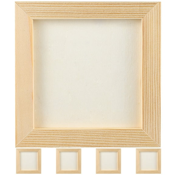 HONMEET 5Pcs Kids Picture Frame Craft Unfinished Wooden Frames for Diy Crafts and Artwork