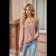 thumbnail image 3 of Blusa de Verano con Escote Cuadrado y Hombros Descubiertos para Mujer, Color Rosa Oscuro, Talla XL, 3 of 8
