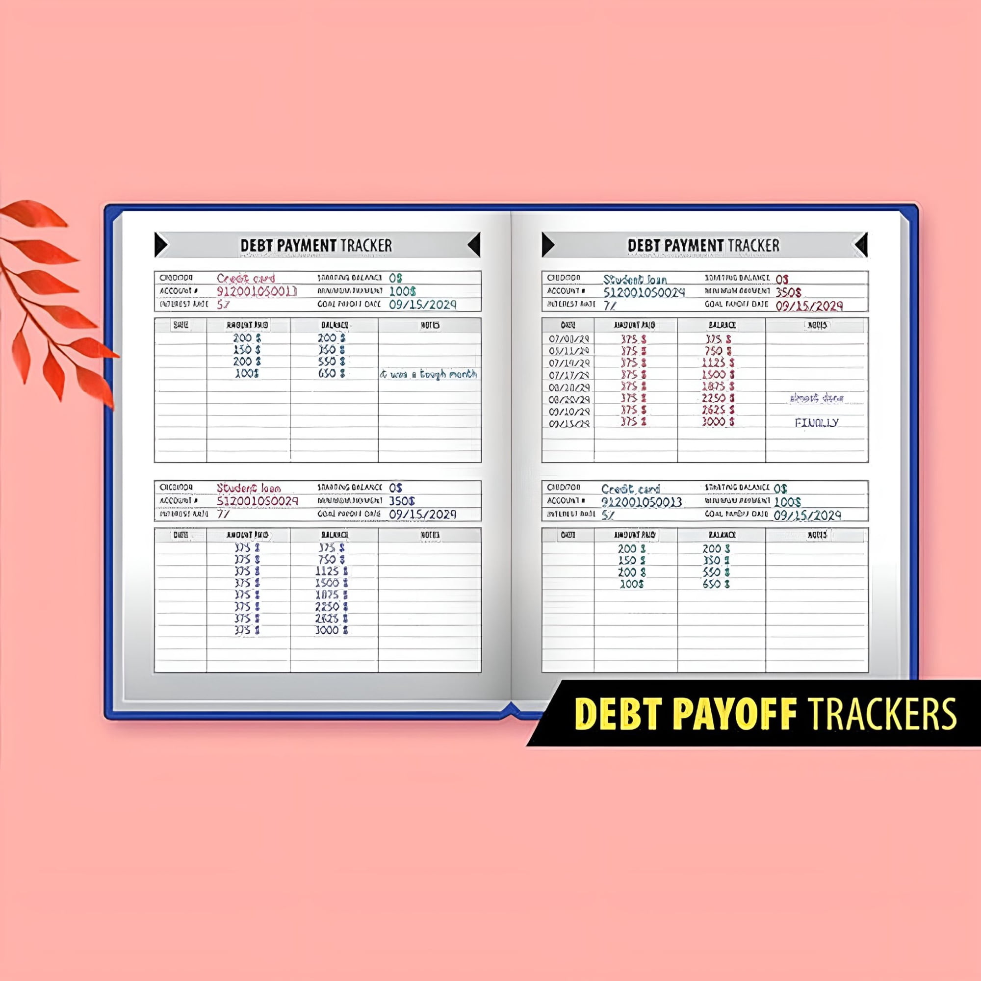 CCOCC Monthly Bill Payment Checklist Notebook, 128-Page Financial Organizer for 4 Years, 960 Billing Records Tracker for Families, Managers, and Personal Budgeting