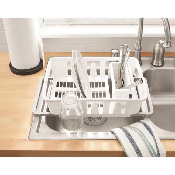Dish Drying Rack Expandable Dish Rack With Utensil Holder For Kitchen Countertop