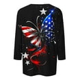 thumbnail image 5 of Elvqul Womens American Flag Tops Independence Patriotic Shirts Pullover Elastic Round Neck 4th of July T Shirts for Women Star, 5 of 5