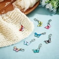thumbnail image 2 of 8 Pcs Butterfly Stitch Markers Enamel Alloy Crochet Stitch Marker Charms Removable Lobster Clasp Locking Stitch Marker for Knitting Weaving Sewing Accessories Quilting Handmade Jewelry DIY, 2 of 6
