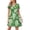 Floral Green, variant on Womens Summer Floral Mini Dress Trendy Ruffle Short Sleeve V Neck Flowy A Line Short Beach Dresses