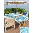 thumbnail image 4 of Outdoor Tablecloth with Umbrella Hole & Zipper, Turquoise Palm Leaf Rectangle Tablecloth 60x84 Inch, Summer Coastal Botanical Tropical Patio Table Cover Waterproof Table Cloth for Picnic/Party, 4 of 7
