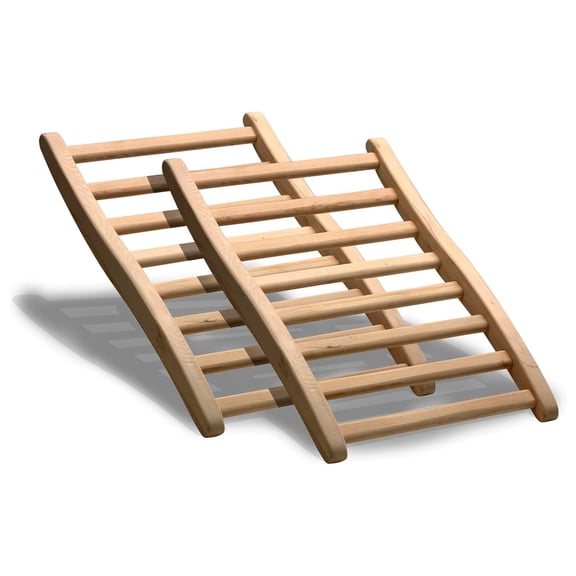 Dynamic Saunas Canadian Hemlock Ergonomic Wooden S-Shaped Sauna Backrest, 2 Pack