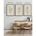 thumbnail image 3 of Drsoum Flower Wall Art 24x36in3pcs Black Framed Vintage Floral Minimalist Wall Hanging Decor Bohemain Botanical Prints Artwork for Bedroom Living Room Hallway, 3 of 8