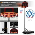 thumbnail image 4 of Costway Panier de Basketball pour Enfants Ajustable avec Filet Robuste, Panneau Arrière et Roue Incassables, 4 of 10