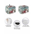 thumbnail image 2 of Fsddascl Teal Christmas Small Toaster Cover 2 Slice, Kitchen Appliance Covers, Xmas Snowman Truck Tree Balls Toaster Oven Cover with Loop, Bread Machine Cover Polyester Dust Cover Protection, 2 of 5