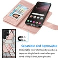 thumbnail image 3 of Galaxy S23 Ultra Case, Flip/Folio Cover Wallet Magnetic Closure Card Slots Cash Holder Stand Kickstand TPU Bumper Shockproof Protective Case for Samsung Galaxy S23 Ultra -Rose Marble, 3 of 6