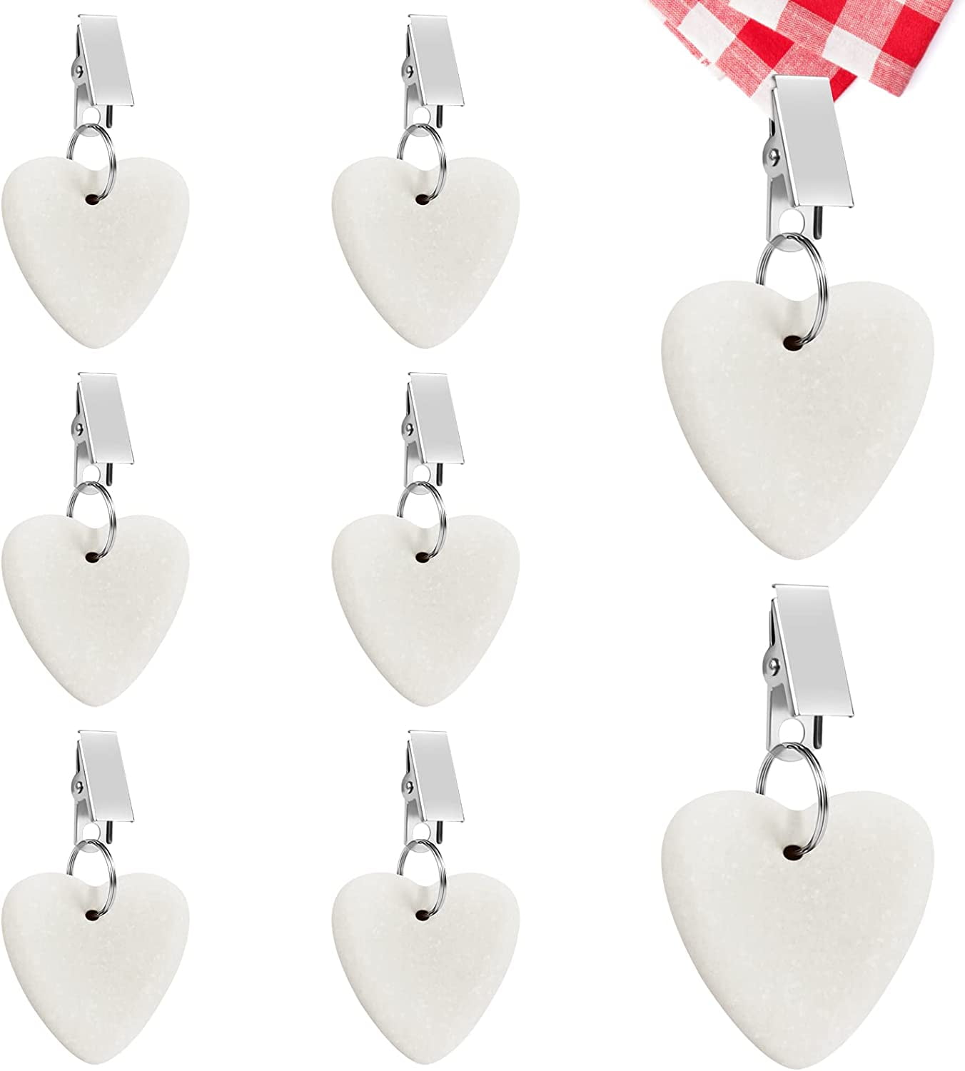 8 Pieces Tablecloth Weights Hangers, Marble Tablecloth Weights Heart