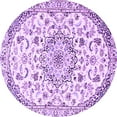 thumbnail image 1 of Ahgly Company Machine Washable Indoor Round Medallion Purple Traditional Area Rugs, 5' Round, 1 of 4
