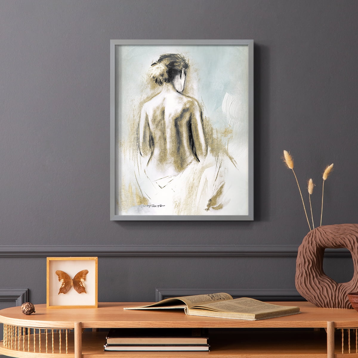 Figure in Golden Light I in Paper Solid Wood 11 x 14 Framed Print