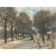 thumbnail image 2 of Jean François Raffaëlli 24x19 Black Ornate Framed Double Matted Museum Art Print Titled: Alley of Trees at Champs-Elysees, 2 of 5