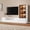 White-Entertainment Center 2-piece Set, variant on 26.2"H Modern White Drawers Cabinet Sideboard Freestanding Storage Cabinet, Floor Cabinet Nightstands with 2 Drawers for Living Room, Bed Room