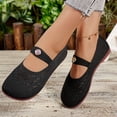 thumbnail image 3 of Orthopedic Walking Shoes for Women Round Toe Breathable Slip on Arch Support Woven Lightweight Mary Jane Shoes Black Size 8.5, 3 of 7