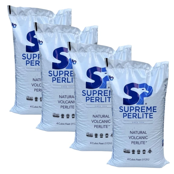 Supreme Perlite 4 Pack Coarse Horticultural Perlite for Potting Soil, 4 Cu Ft Bag