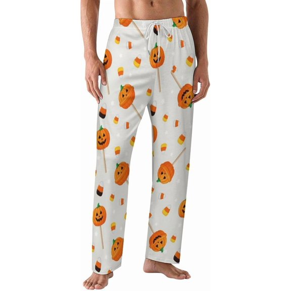 PRIYAL Pajamas Pants For Men Croissant Hearts Ribbons Pajama Bottoms Sleepwear Pj Pants