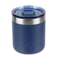 thumbnail image 2 of Ozark Trail 10oz Ceramic Lined Stainless Steel Lowball Tumbler with Magnetic Tritan Transparent Slider Lid, Navy Blue, 2 of 8