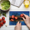 thumbnail image 4 of Nature Cutting Board, Majestic Full Branch Tree at Twilight with Water Reflection out Nature View, Decorative Tempered Glass Cutting and Serving Board, Small Size, Blue Orange, by Ambesonne, 4 of 5
