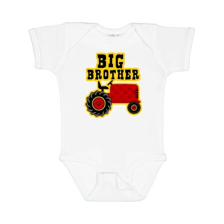 

Inktastic Red Tractor Big Brother Gift Baby Boy Bodysuit