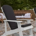 thumbnail image 4 of Merrick Lane All-Weather White Polyresin Adirondack Rocking Chair with Vertical Slats and Gray Weather Resistant Cushions, 4 of 15
