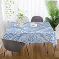 thumbnail image 6 of 60x60 Inch Tablecloth Polyester Square Tablecloth for Home Kitchen Dinner Decor Blue Elegant Geometric Design, 6 of 9