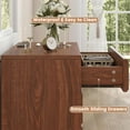 thumbnail image 5 of Winkalon 3 Drawers Farmhouse Nightstand Set of 2 with Charging Station, Rustic Bedside Tbale with Drawers for Bedroom, Vintage End Table for Bedroom Living Room,Cherry, 5 of 9