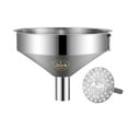 thumbnail image 2 of Filter Funnel 1Pcs Stainless Steel Kitchen Funnel With Removable Fine Mesh Strainer Filter For Silver Oil And Fruit Pulp 10cm JASKFLY, 2 of 9