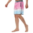 thumbnail image 5 of Unique Bargains Men's Summer Elastic Waistband Contrast Color Printed Beach Boardshorts 28 Pink Blue, 5 of 6