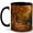 Black, variant on Autumn Forest Path Coffee Mug, Cozy Nature Mug, Fall Birthday Thanksgiving Christmas Gift, Golden Leaves Creek Cabin Landscape Art, 11 oz White Ceramic Coffee Cup for Tea Lover